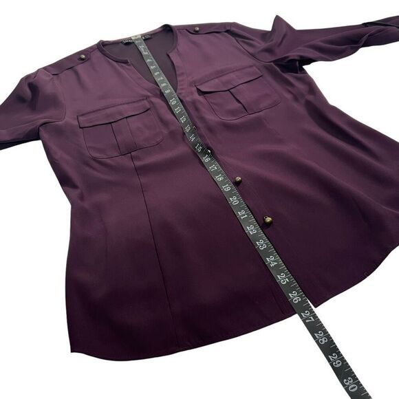 Lafayette 148 NY Long Sleeves Button-Down Medium Purple Silk Blouse sz 8 - Picture 9 of 11